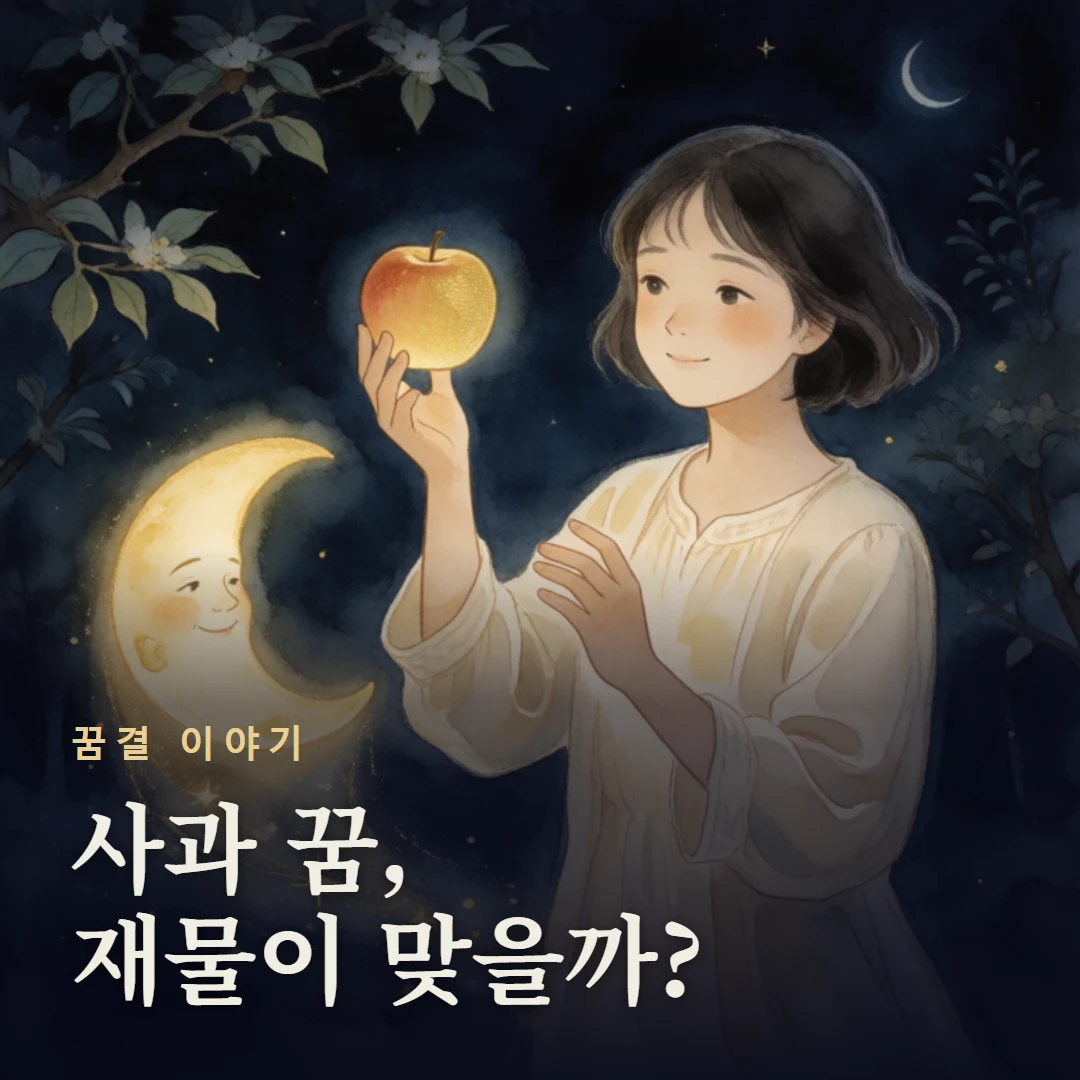 꿈결 이야기 표지 — 사과 꿈, 재물이 맞을까?