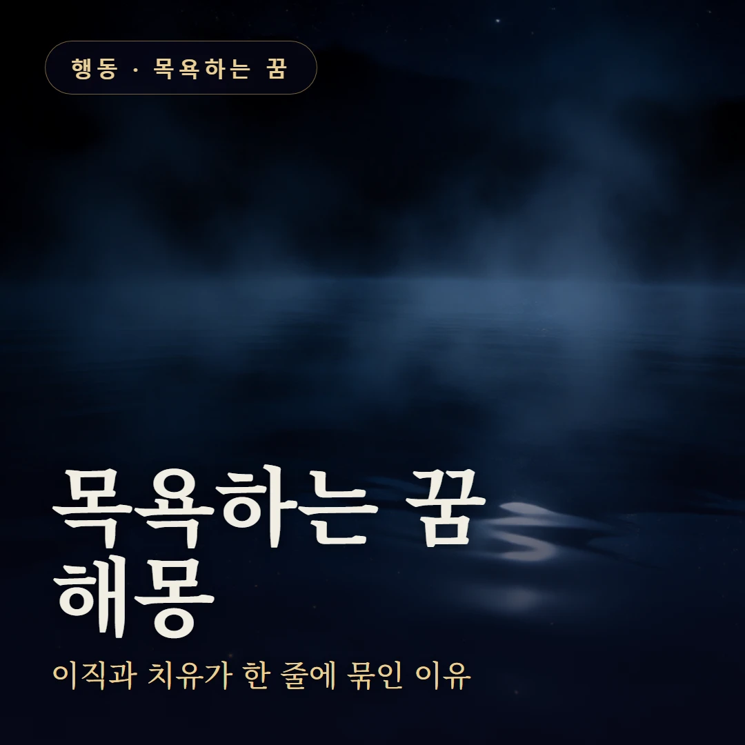 목욕하는 꿈 요약 표지 — 이직과 치유가 한 줄에 묶인 이유