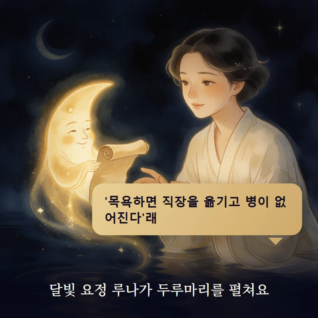 이야기 2컷 — 달빛 요정 루나가 두루마리를 펼쳐요