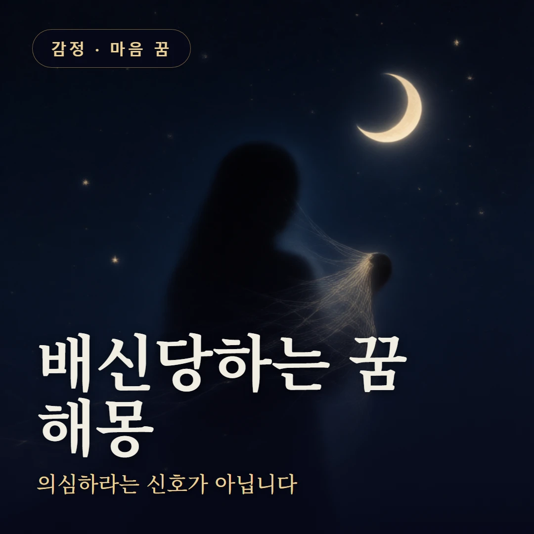 배신당하는 꿈 요약 표지 — 의심하라는 신호가 아닙니다