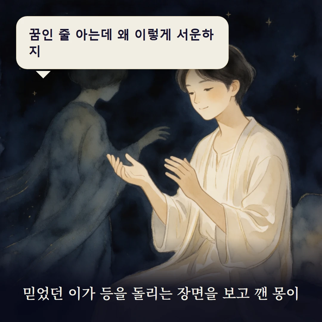 이야기 1컷 — 믿었던 이가 등을 돌리는 장면을 보고 깬 몽이