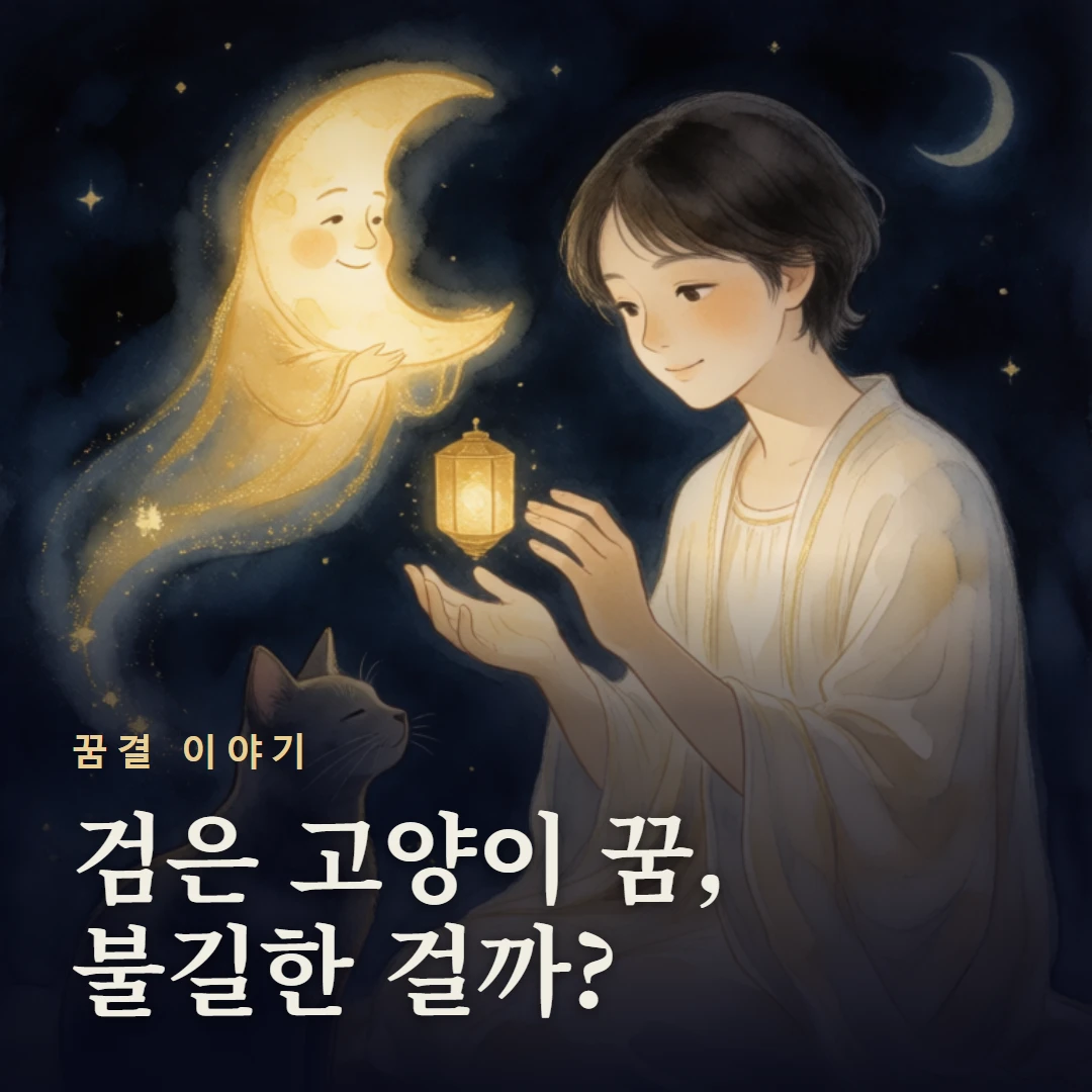 꿈결 이야기 표지 — 검은 고양이 꿈, 불길한 걸까?
