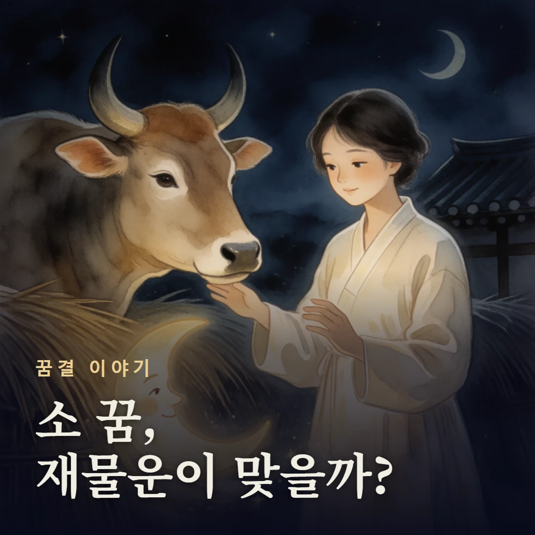 꿈결 이야기 표지 — 소 꿈, 재물운이 맞을까?