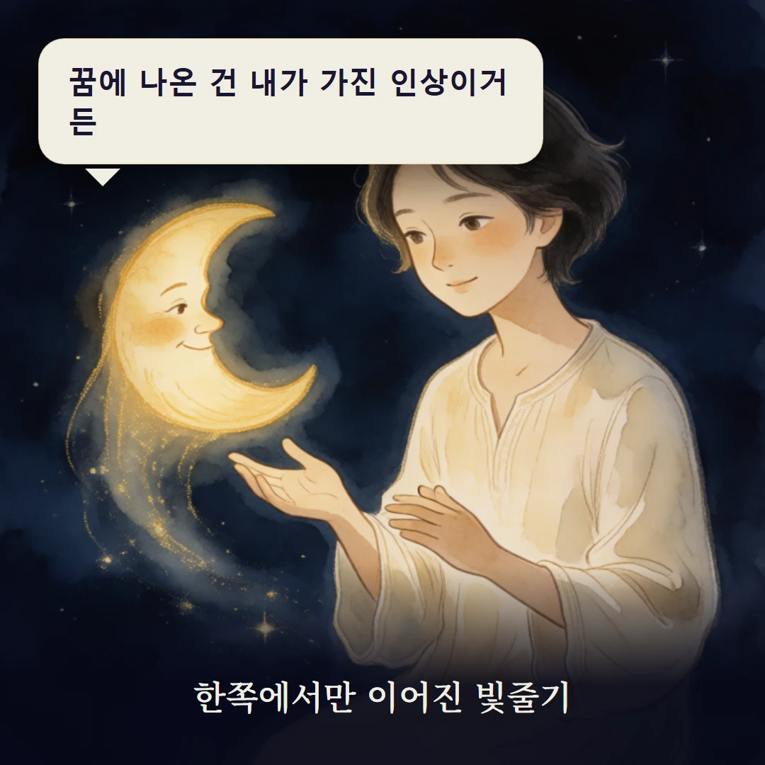 이야기 3컷 — 한쪽에서만 이어진 빛줄기