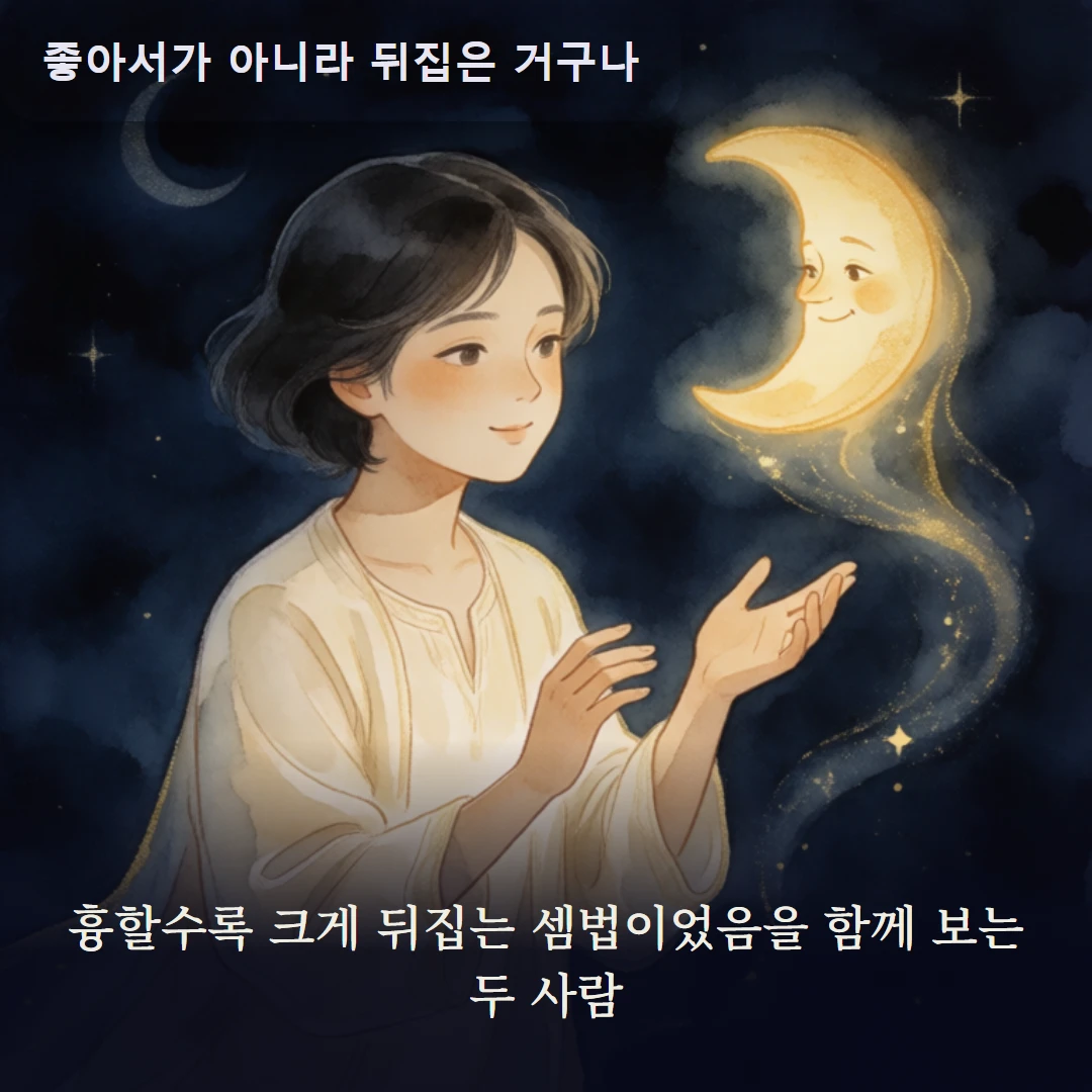 이야기 3컷 — 흉할수록 크게 뒤집는 셈법이었음을 함께 보는 두 사람