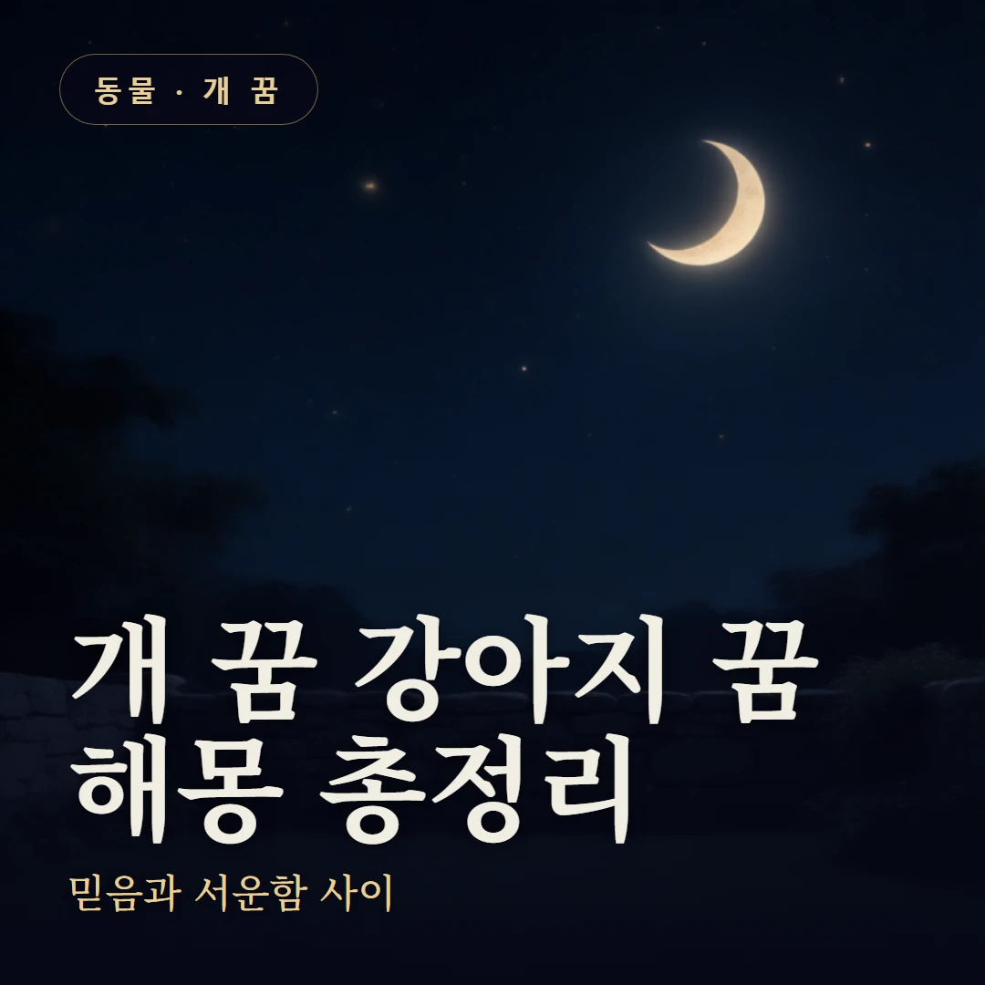 개 꿈 · 강아지 꿈 요약 표지 — 믿음과 서운함 사이