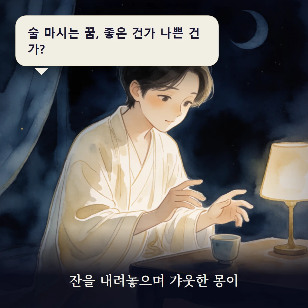 이야기 1컷 — 잔을 내려놓으며 갸웃한 몽이