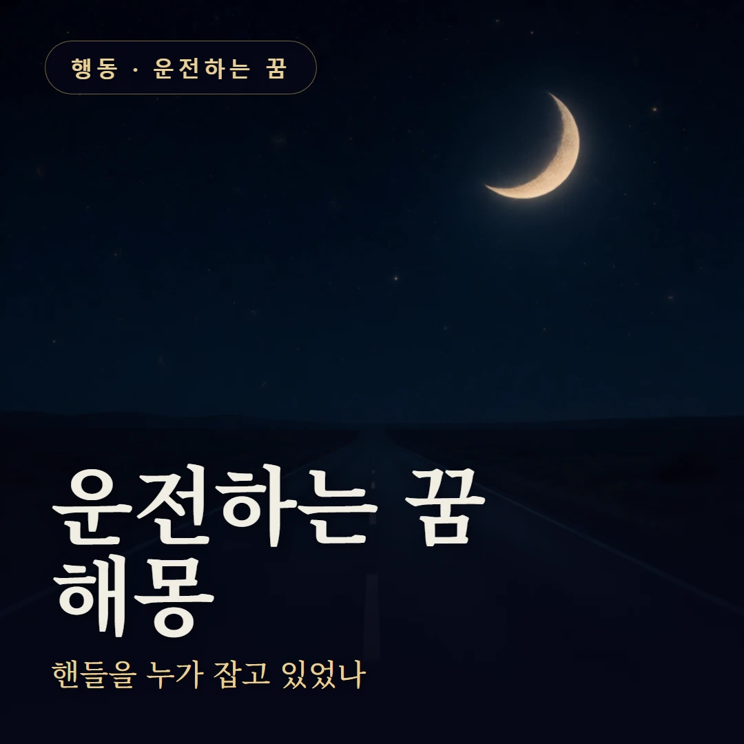 운전하는 꿈 요약 표지 — 핸들을 누가 잡고 있었나