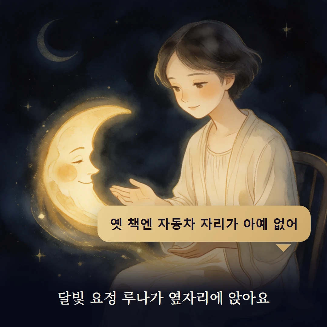 이야기 2컷 — 달빛 요정 루나가 옆자리에 앉아요