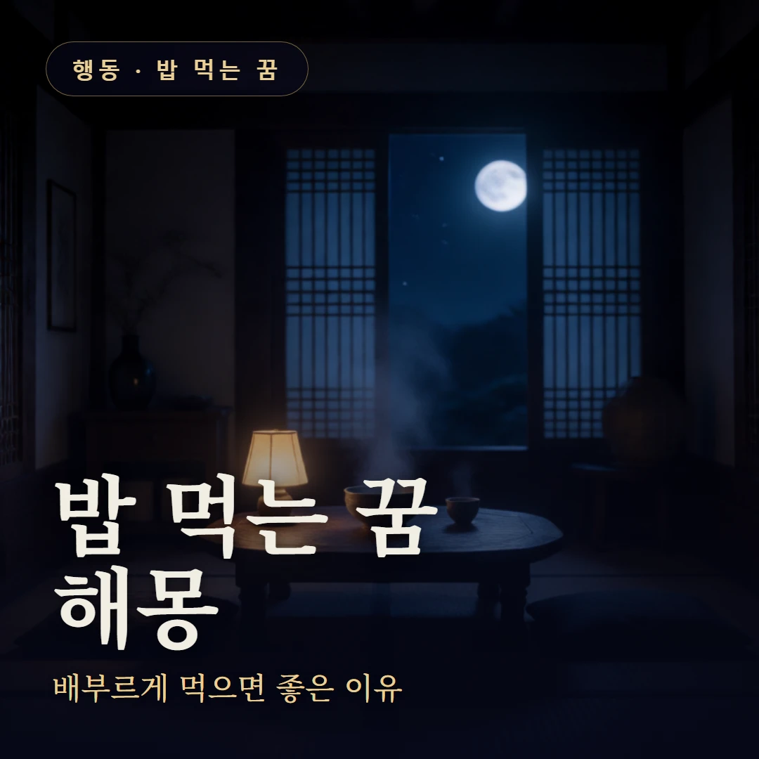 밥 먹는 꿈 요약 표지 — 배부르게 먹으면 좋은 이유