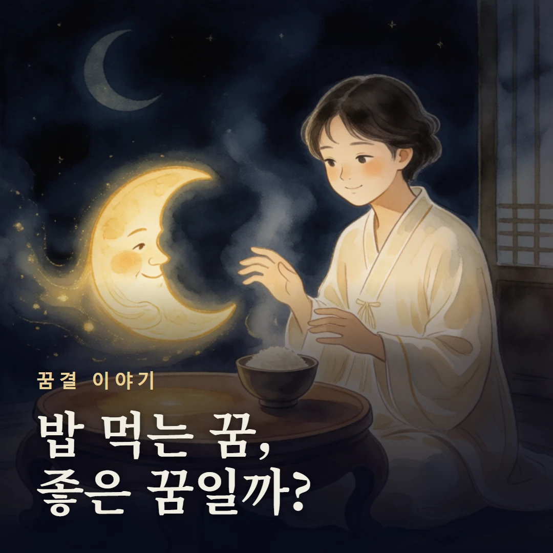 꿈결 이야기 표지 — 밥 먹는 꿈, 좋은 꿈일까?