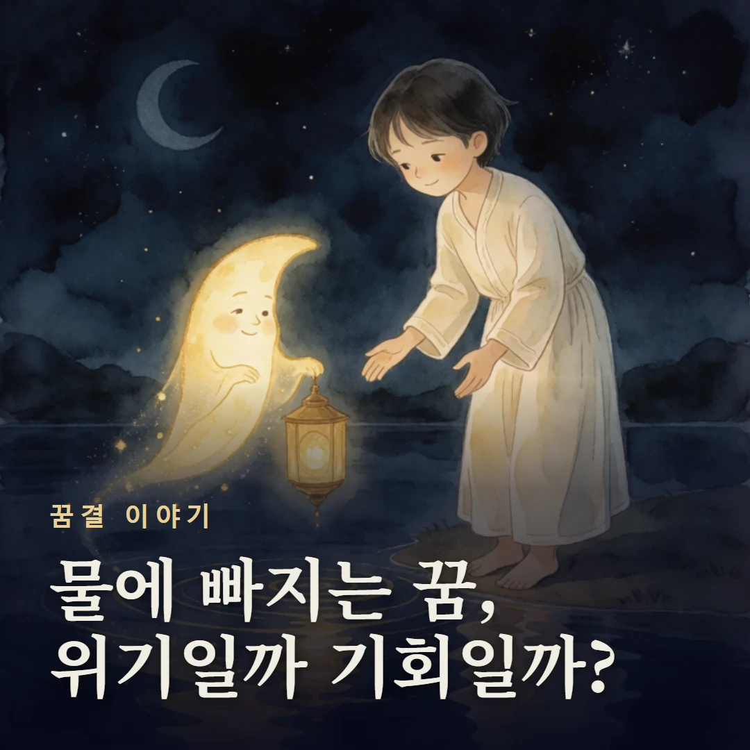 꿈결 이야기 표지 — 물에 빠지는 꿈, 위기일까 기회일까?