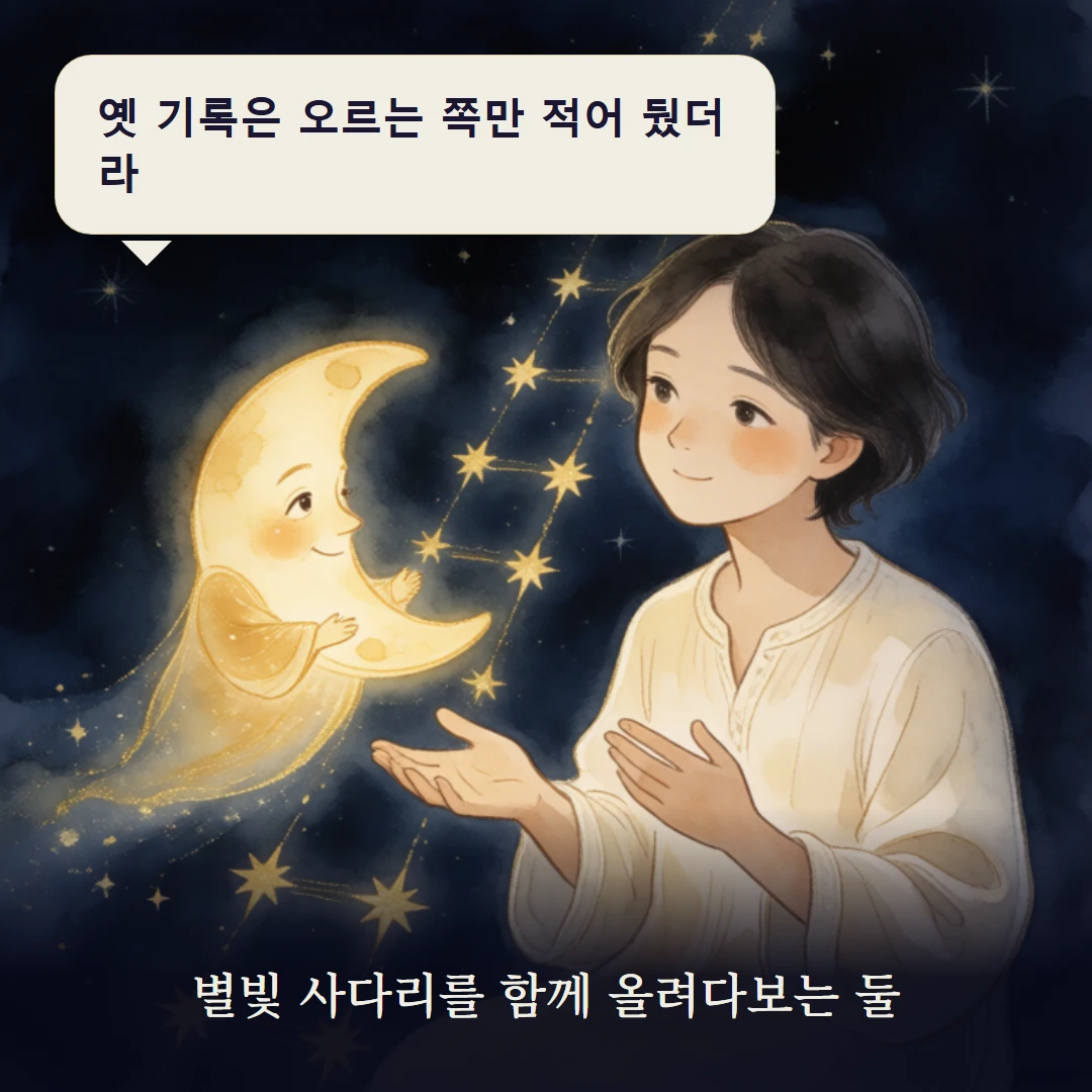 이야기 3컷 — 별빛 사다리를 함께 올려다보는 둘