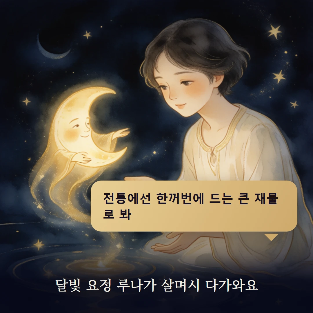 이야기 2컷 — 달빛 요정 루나가 살며시 다가와요