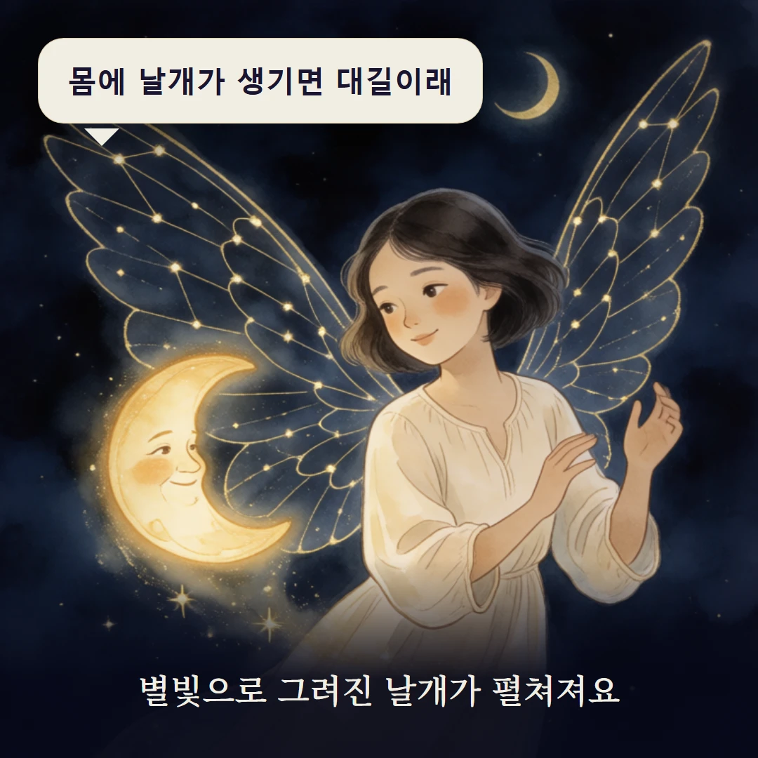 이야기 3컷 — 별빛으로 그려진 날개가 펼쳐져요