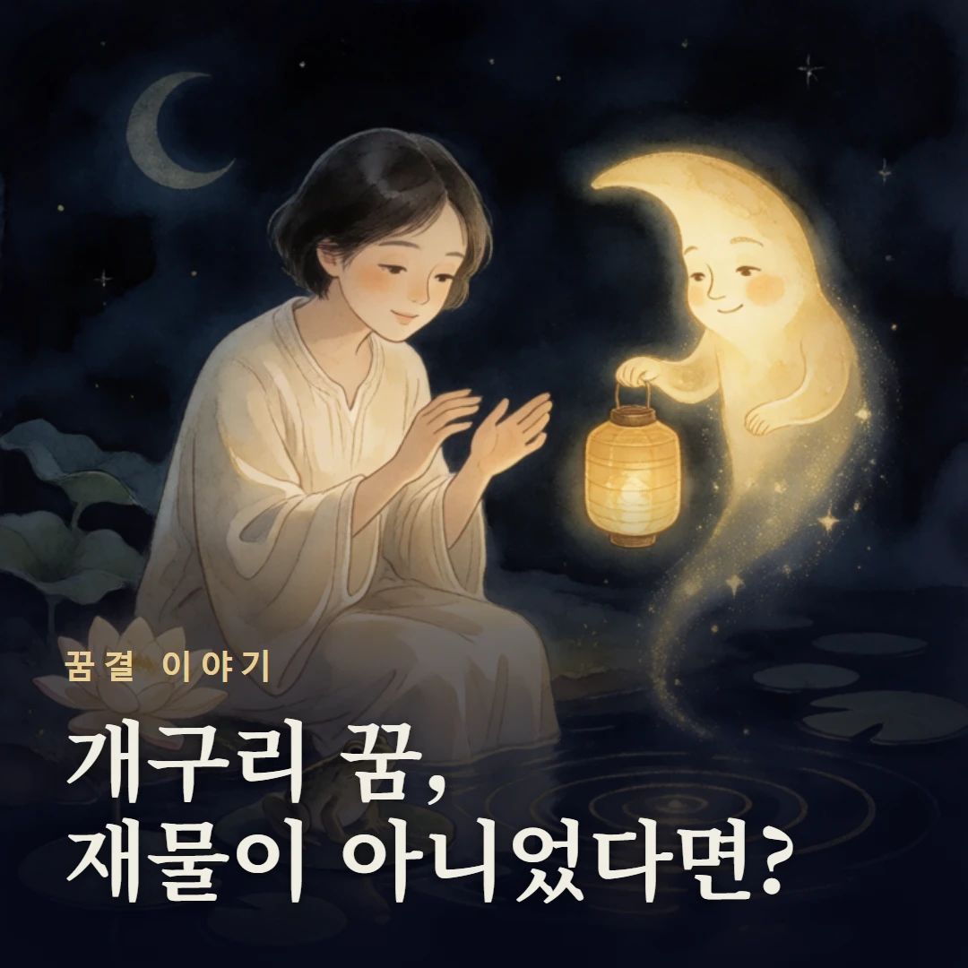 꿈결 이야기 표지 — 개구리 꿈, 재물이 아니었다면?