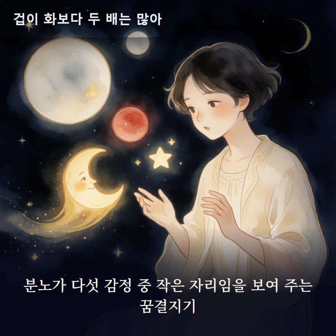 이야기 2컷 — 분노가 다섯 감정 중 작은 자리임을 보여 주는 꿈결지기