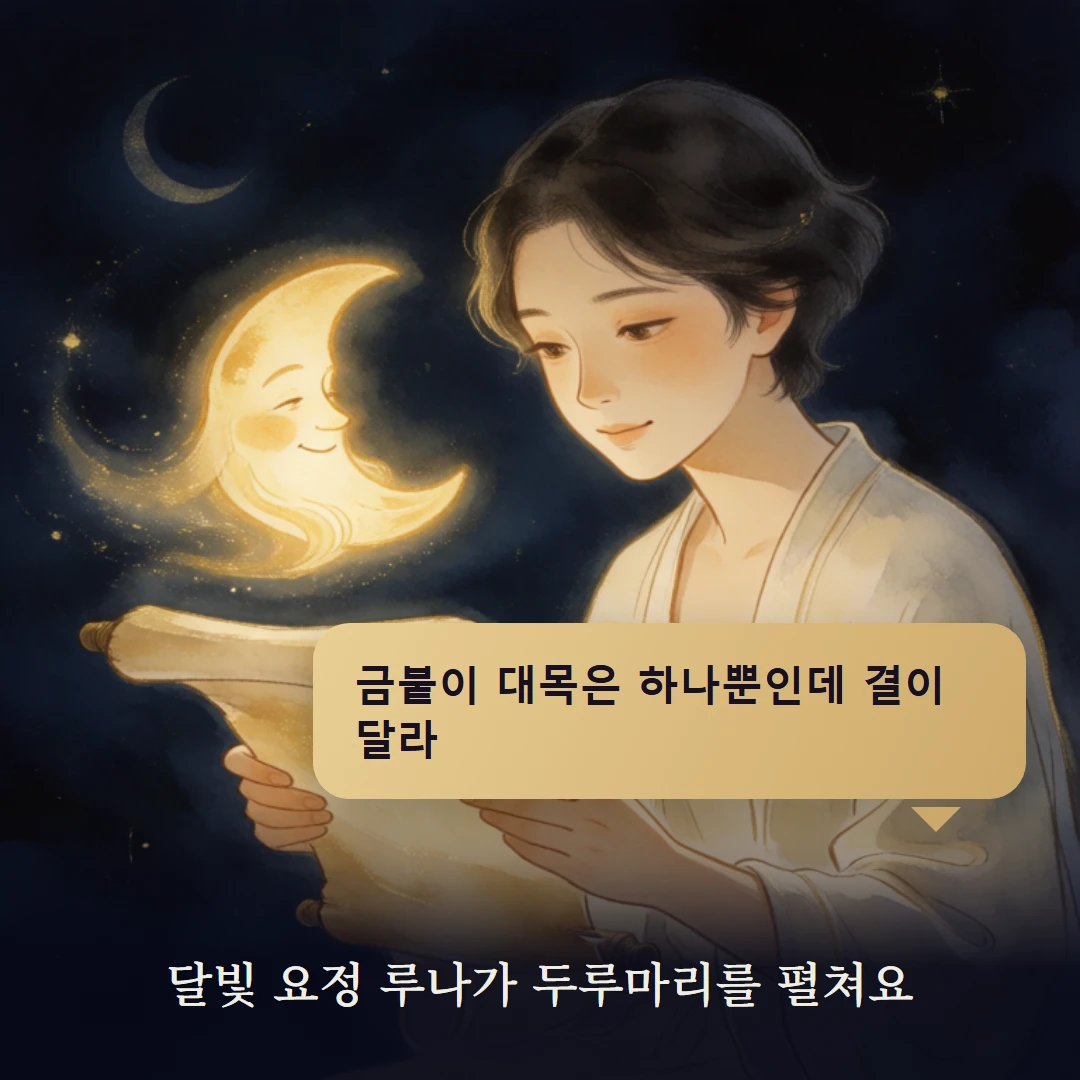이야기 2컷 — 달빛 요정 루나가 두루마리를 펼쳐요