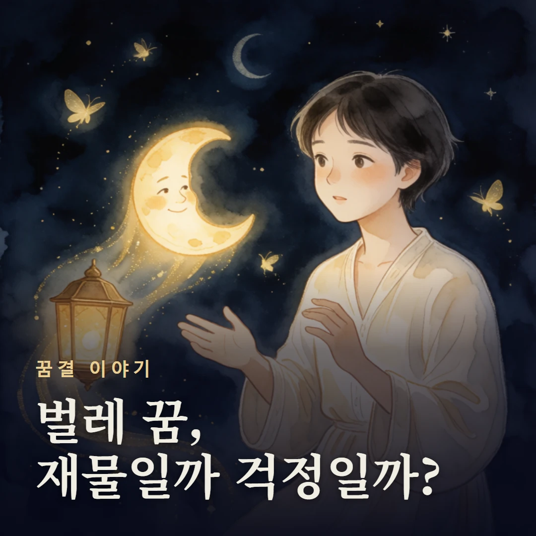 꿈결 이야기 표지 — 벌레 꿈, 재물일까 걱정일까?