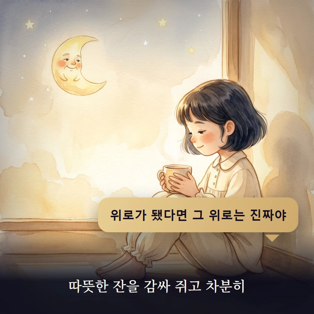 이야기 4컷 — 따뜻한 잔을 감싸 쥐고 차분히