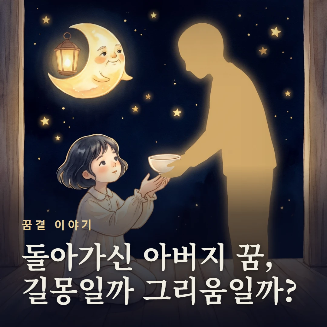 꿈결 이야기 표지 — 돌아가신 아버지 꿈, 길몽일까 그리움일까?