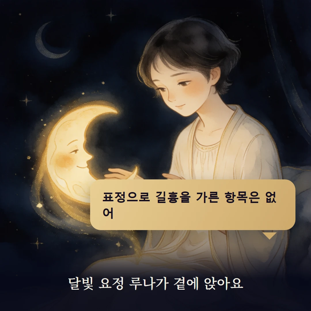 이야기 2컷 — 달빛 요정 루나가 곁에 앉아요