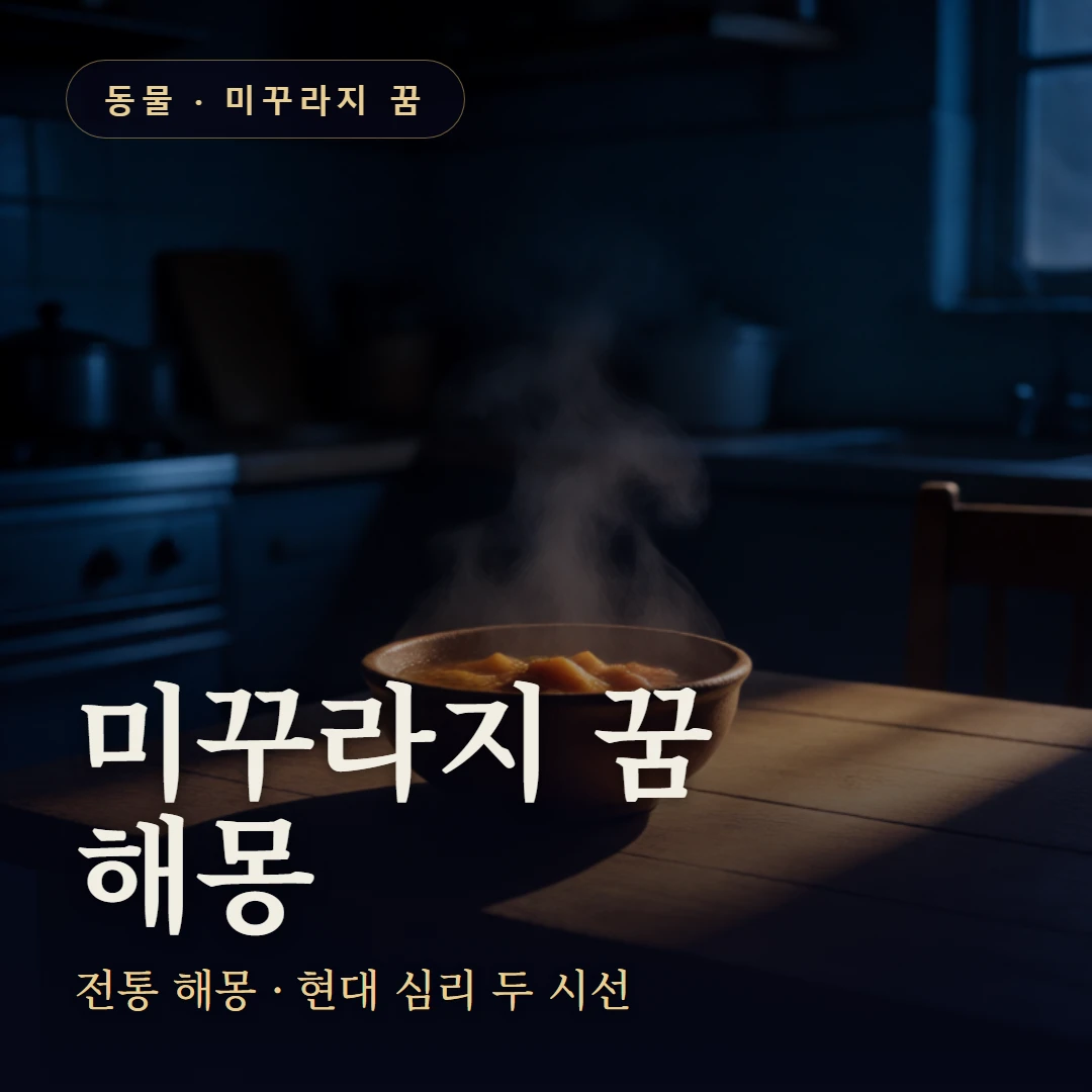 미꾸라지 꿈 요약 표지 — 전통 해몽 · 현대 심리 두 시선