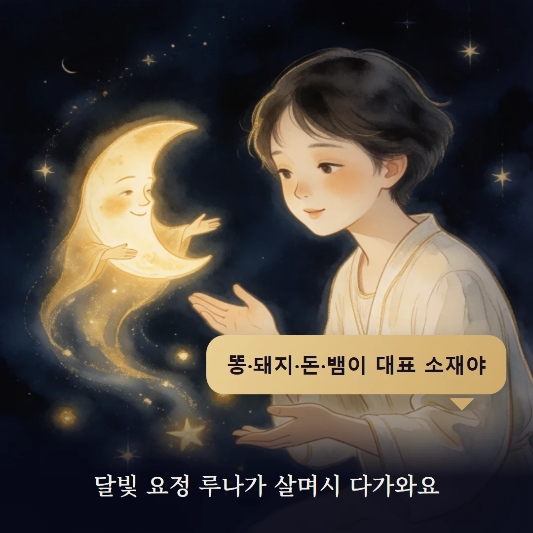이야기 2컷 — 달빛 요정 루나가 살며시 다가와요