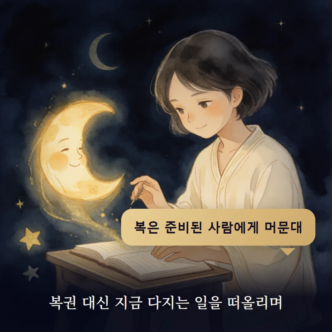 이야기 4컷 — 복권 대신 지금 다지는 일을 떠올리며