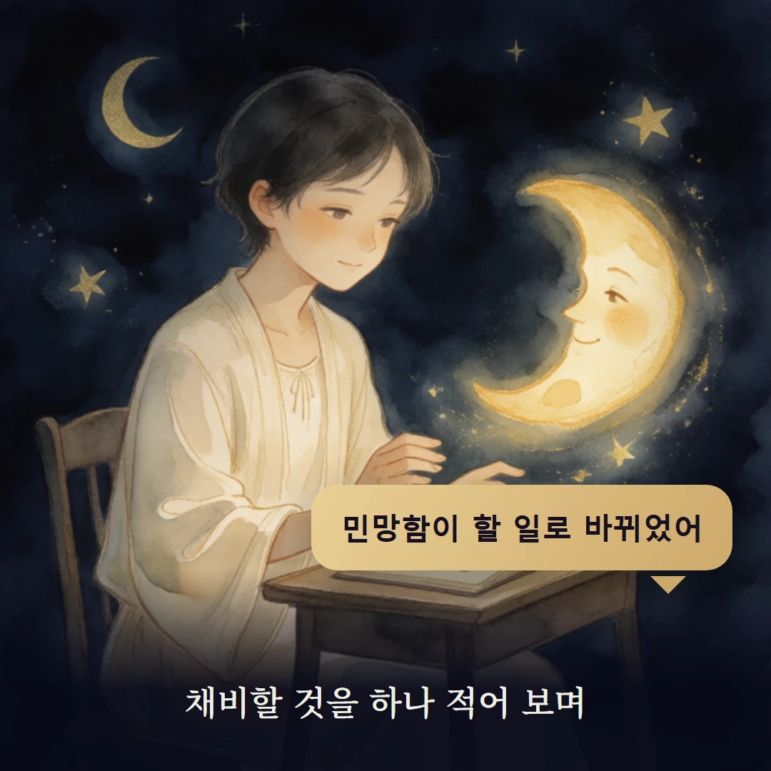 이야기 4컷 — 채비할 것을 하나 적어 보며