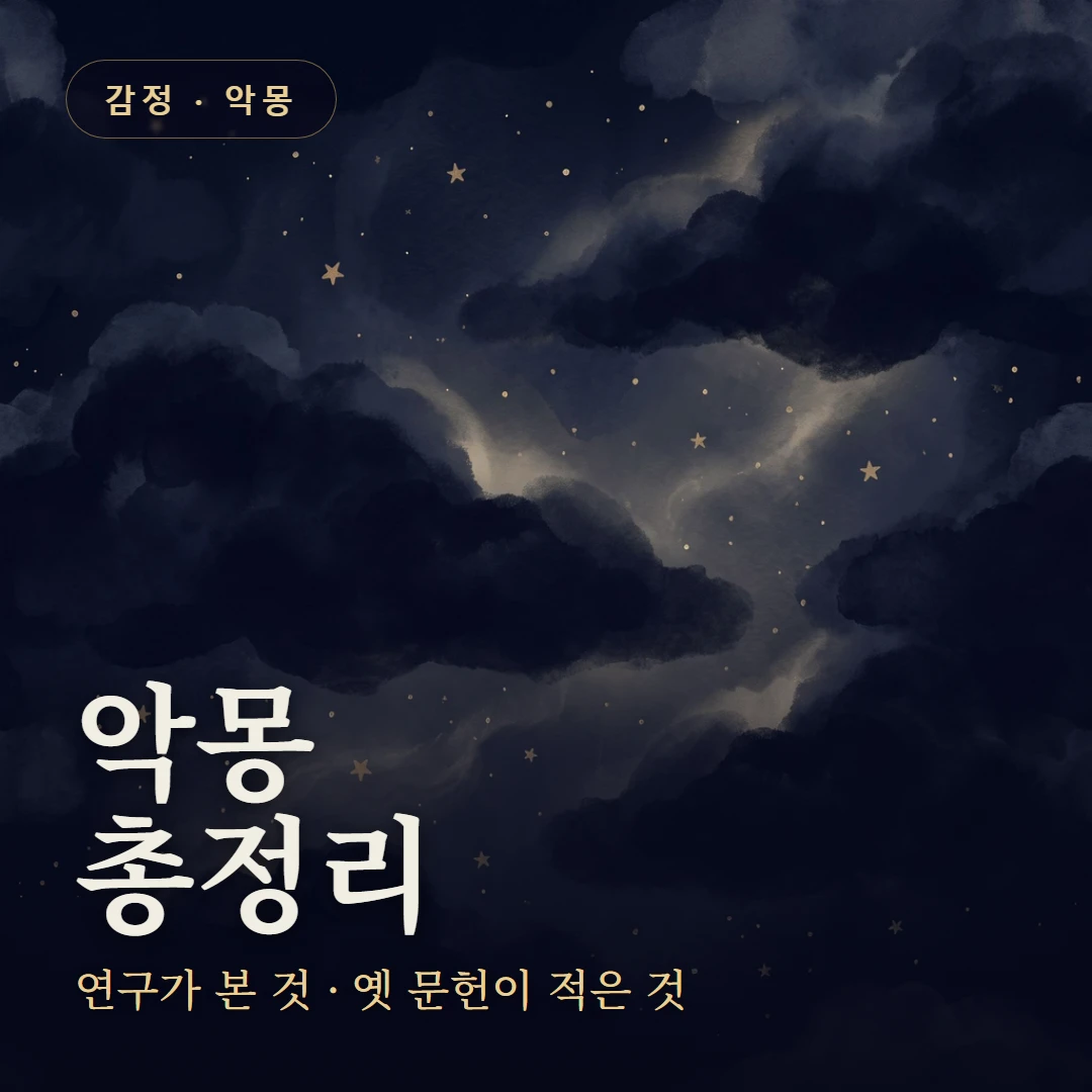악몽 요약 표지 — 연구가 본 것 · 옛 문헌이 적은 것