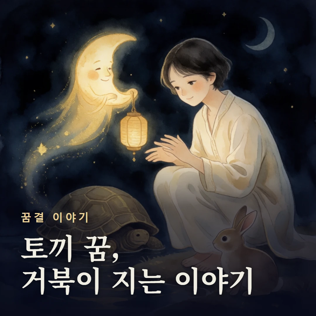 꿈결 이야기 표지 — 토끼 꿈, 거북이 지는 이야기