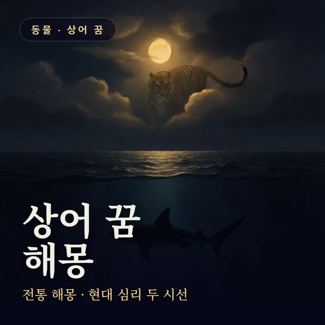 상어 꿈 요약 표지 — 전통 해몽 · 현대 심리 두 시선