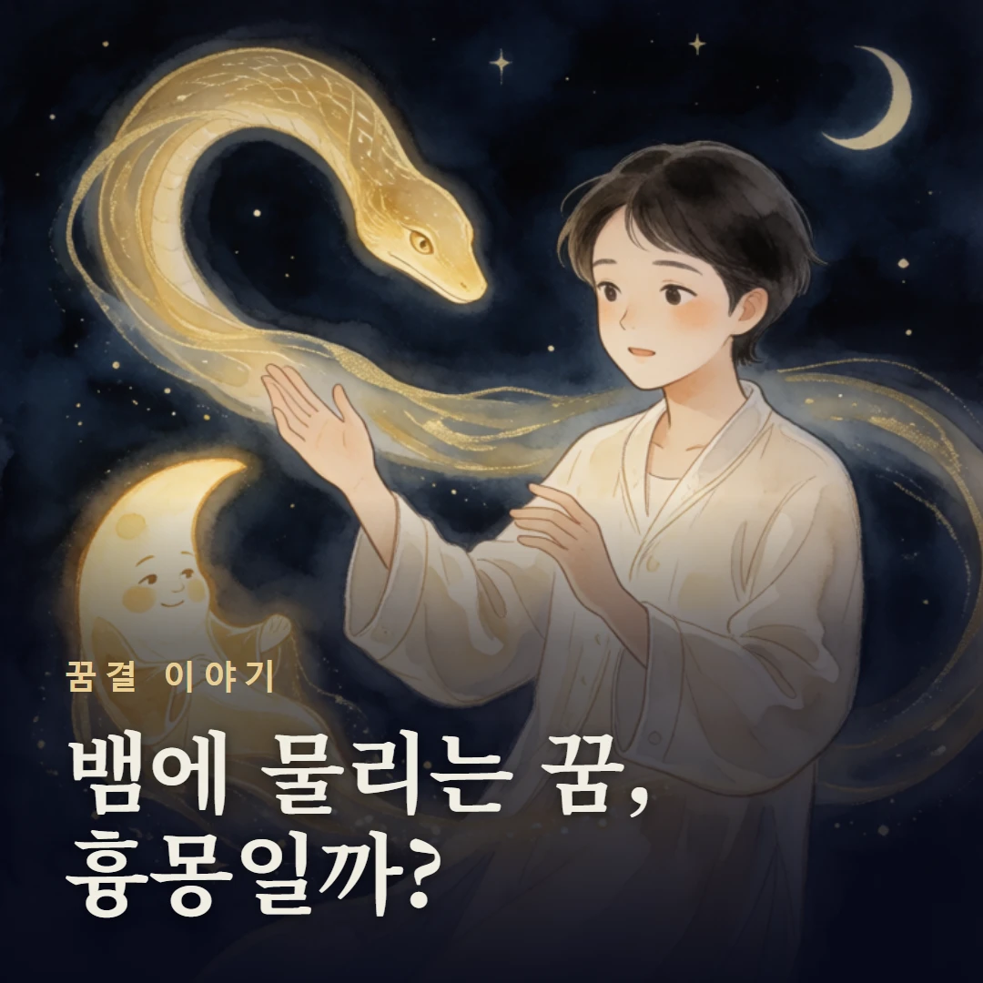 꿈결 이야기 표지 — 뱀에 물리는 꿈, 흉몽일까?