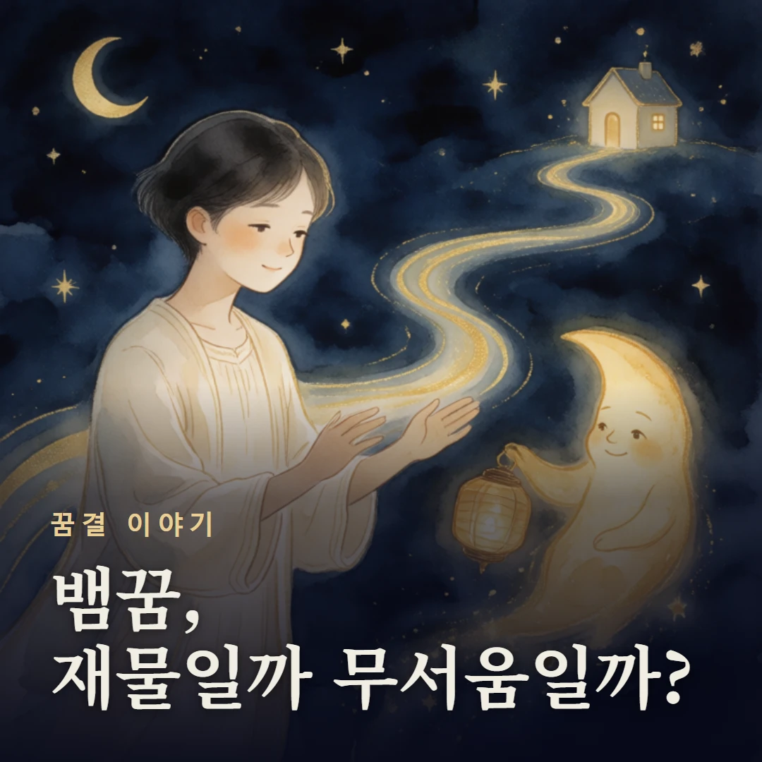 꿈결 이야기 표지 — 뱀꿈, 재물일까 무서움일까?