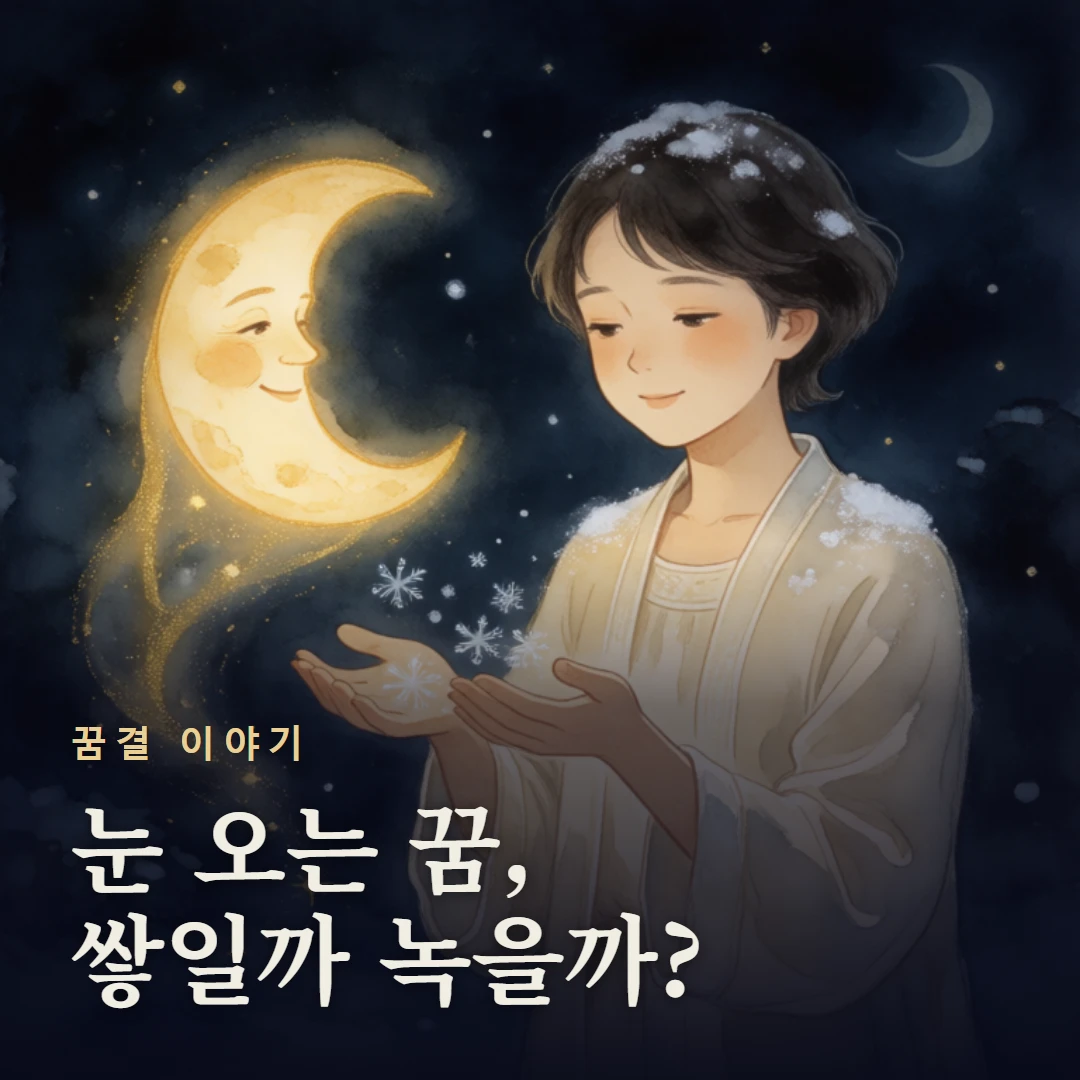 꿈결 이야기 표지 — 눈 오는 꿈, 쌓일까 녹을까?