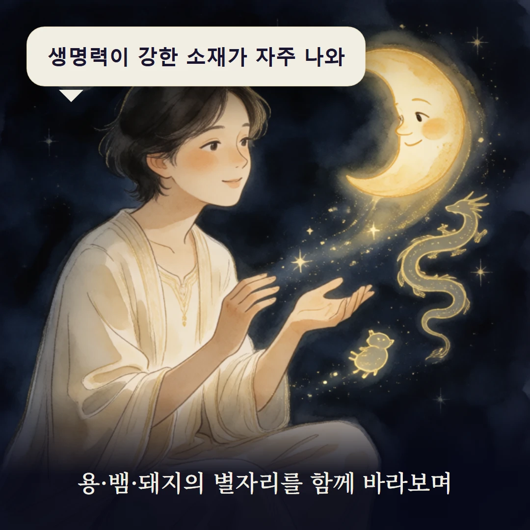 이야기 3컷 — 용·뱀·돼지의 별자리를 함께 바라보며