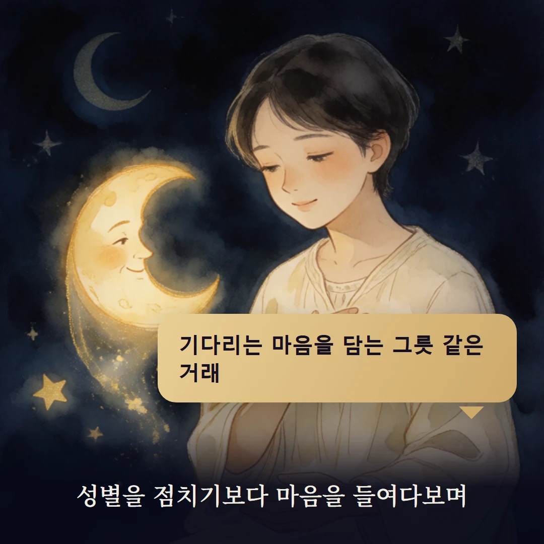 이야기 4컷 — 성별을 점치기보다 마음을 들여다보며