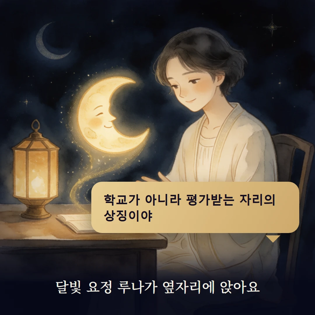 이야기 2컷 — 달빛 요정 루나가 옆자리에 앉아요