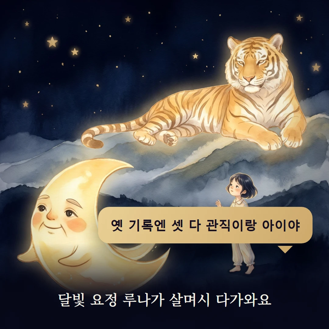 이야기 2컷 — 달빛 요정 루나가 살며시 다가와요