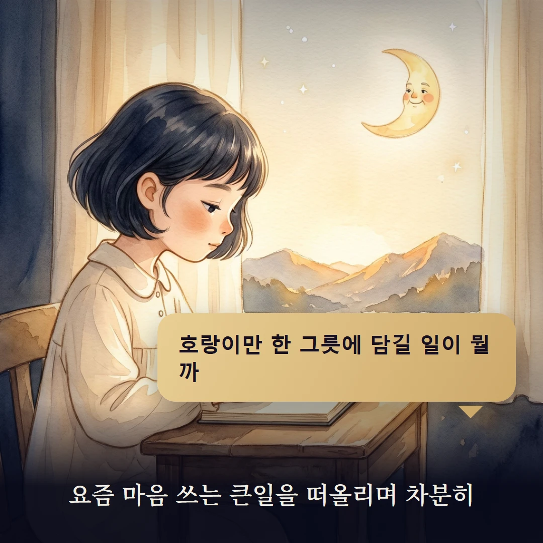 이야기 4컷 — 요즘 마음 쓰는 큰일을 떠올리며 차분히