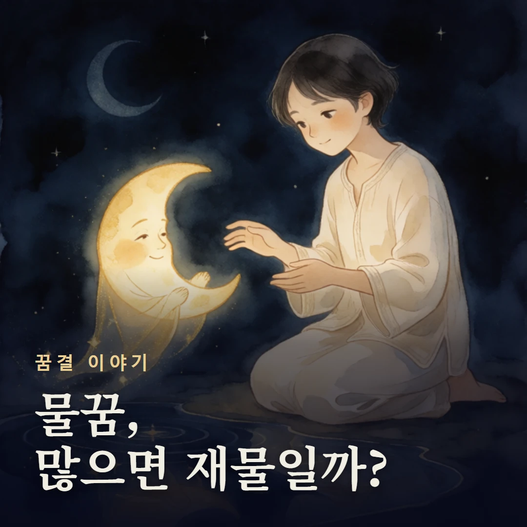꿈결 이야기 표지 — 물꿈, 많으면 재물일까?