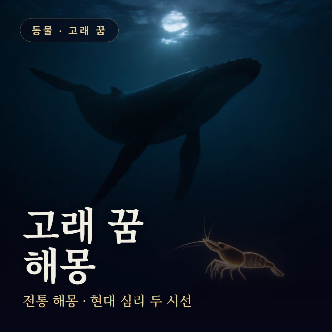 고래 꿈 요약 표지 — 전통 해몽 · 현대 심리 두 시선